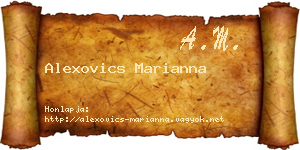 Alexovics Marianna névjegykártya